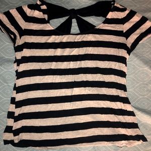 Navy blue and white striped t-shirt size medium